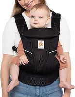 ergobaby Omni Breeze All Carry Positions 透氣網眼嬰兒背帶（7-45 磅，約3.17千克-20.41千克），瑪瑙黑