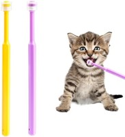 2 只装小型猫狗牙刷,360 度软硅胶宠物牙刷猫*护理狗口腔卫生深