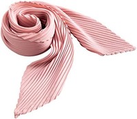(Comolife) 女士 時尚可愛軟袋排列 百褶圍巾（粉色）約高 48 x 寬 96 厘米（菱形）