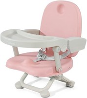 YOLEO 婴幼儿高脚椅,4 级高度可调餐桌增高座椅,旅行高脚椅折叠增高座椅 - 粉色(无垫)