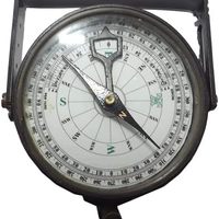 Generic Clinometer 75 毫米指南针,铝制机身,适合徒步旅行,生存仪器复古导航工具户外指南针黄铜工作指南针,毕业,洗礼,Global Art