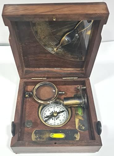 航海黄铜古董 4 英寸 1858 伦敦指南针
