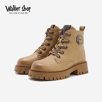 Walker Shop 奥卡索 女靴2023秋冬女士马丁靴女厚底大黄靴女M135712 黄色 35
