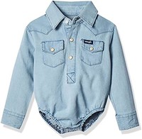 Wrangler 威格 Baby Boys' Long Sleeve Denim Bodysuit