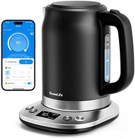 GoveeLife 智能电热水壶,WiFi ，带 Alexa 控制功能,1500W 快速煮沸,2H 保温,1.7L 不含 BPA 的不锈钢水壶