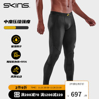 SKINS S3 Long Tights 男士长裤 中度压缩裤 登山越野跑步运动裤 星灿黑 L