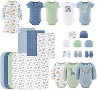 花生壳 新生儿衣服及配饰套装 适合男婴 - 23 件婴儿套装 - 适合新生儿到 3 个月 - 恐龙, 蓝色、*, 新生儿