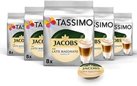 TASSIMO Jacobs拿铁玛奇朵香草味，5包咖啡（5 x 8杯）
