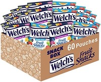 Welch's 水果零食，混合水果和超级水果散装多重口味组合装，不含麸质，0.8盎司单包包装（60 包）