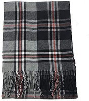 Generic Roll Up 中性款格子格子格子羊绒触感冬季围巾,男士或女士围巾