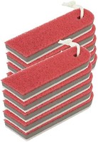 東和産業 东和产业 浴室清扫用海绵 红色 约4.5×2.5×16.4cm 洗澡时除霉 棒状 10个套装