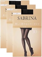 GUNZE 郡是 女士 连裤袜 Sabrina Sheer 30旦尼尔 同色3双装 SB460