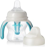 evenflo 婴芙乐 喂食 Soft-flo 训练吸管杯带手柄,适合成长中的婴儿和幼儿 - 透明,5 盎司(约 141.7 克)(1 件装)