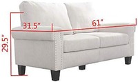 LOKATSE HOME 软垫沙发舒适现代沙发室内家具,适用于客厅、卧室、办公室、米色