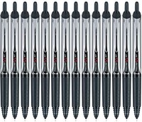 PILOT 百樂 14支 百樂 Precise V5 RT 可伸縮液體墨水簽字筆，可更換筆芯，超細筆尖(0.5mm) 黑色
