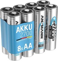 ANSMANN AA 可充电电池 [8 件装] 2700 mAh NiMH 高容量 AA 型电池