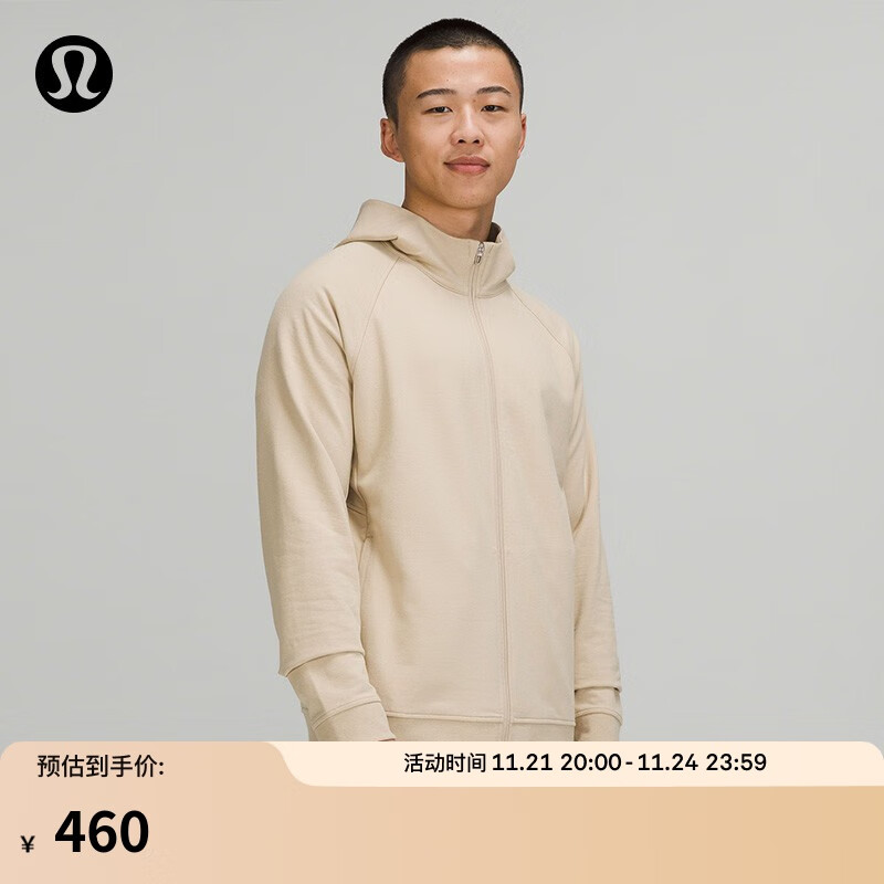 lululemon 丨City Sweat 男士拉链连帽衫 LM3CCGS 浅驼色 XS