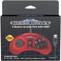 Retro-Bit 復古位官方Sega Mega Drive USB 控制器 8 個端口(Crimson Red)(任天堂 Switch)
