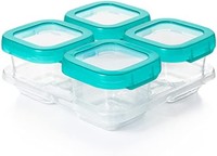 OXO 奧秀 Tot Baby Blocks 食品儲存容器，藍綠色，6盎司（約177ml）