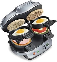 汉美驰 25475 Breakfast Sandwich Maker, Gray 银色 Double w/Timer 需配变压器