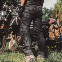 DUNHAM 杜汉 DUHAN）DK-2130摩托车骑行牛仔裤越野赛车服紧身牛仔裤子膝盖胯部保护黑M