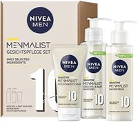 NIVEA 妮维雅 MEN Sensitive Pro Menmalist 礼品套装，包含洗涤凝胶、剃须膏和保湿霜的护理套装