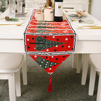 爱新奇 新款圣诞节家庭装饰用品针织布桌旗创意圣诞桌布餐桌装饰居家装扮
