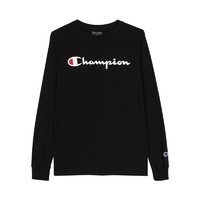 Champion 网球穿搭草写logo纯色圆领长袖T恤 athletics线