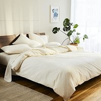 Brooklinen 床上用品套装,奶油色奢华棉缎核心床单,4 件套 - 床笠,床单,2 个枕套,大号双人床尺寸