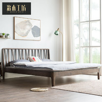 治木工坊 全实木床1.8米北欧风简约现代橡木双人床卧室1.5米成人床