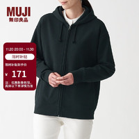 MUJI 無印良品 无印良品（MUJI）男女通用 紧密编织 毛圈棉 拉链连帽衫 男式女式无性别 ABI05A1A