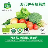 有机汇有机蔬菜组合小套餐 6种蔬菜共3斤 欧盟美国有机认证 现采现发 6种蔬菜品种自选