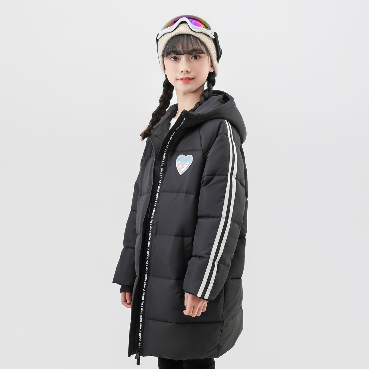 HEY LADS 男生女生 女童棉服男生女生冬韩系百搭时尚休闲爱心保暖儿童棉服