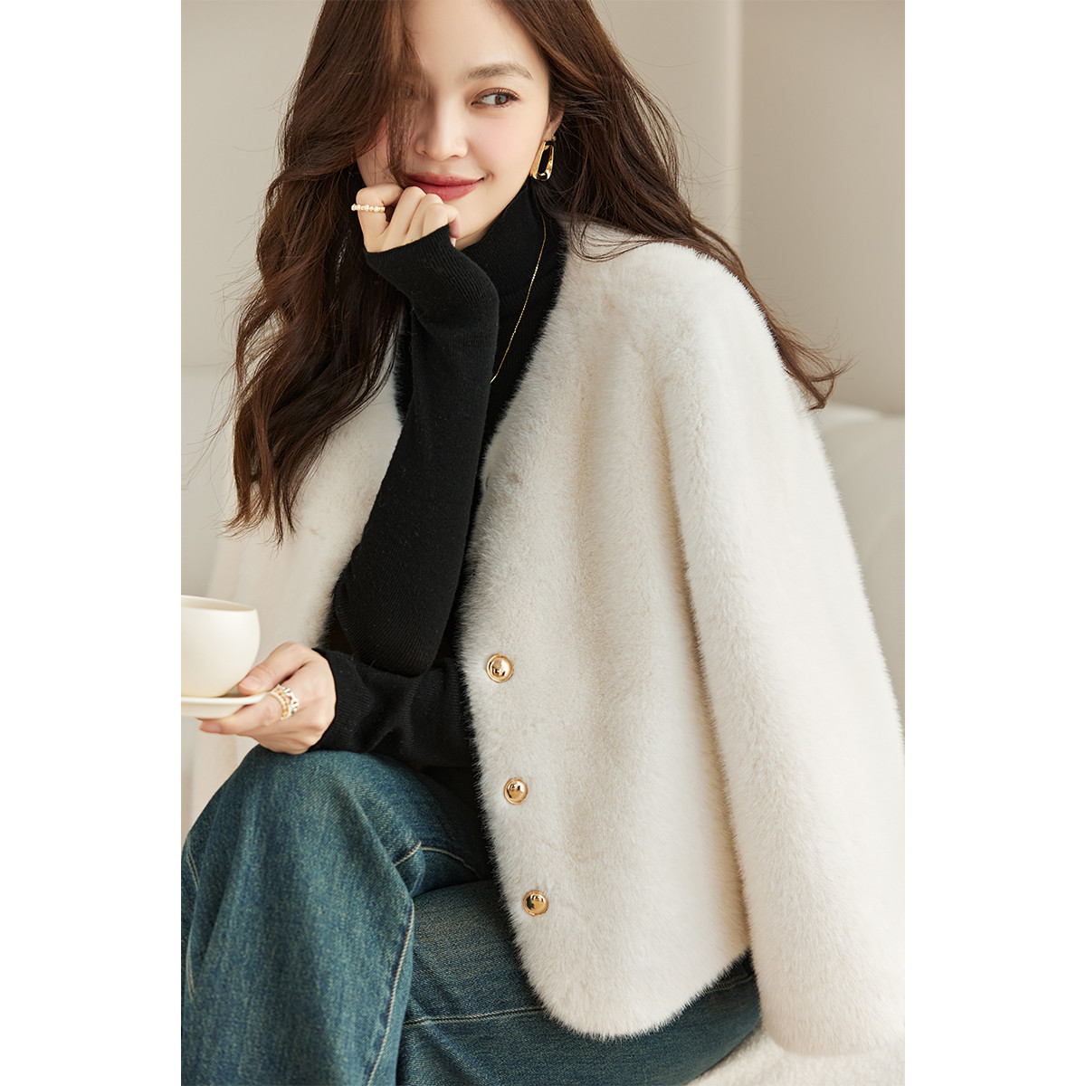 on&on 安乃安 小香风气质保暖上衣