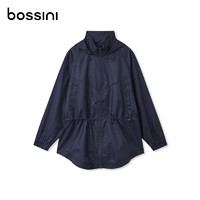 bossini女装2022秋季三防外套女宽松运动风户外外套 1566深蓝色 L