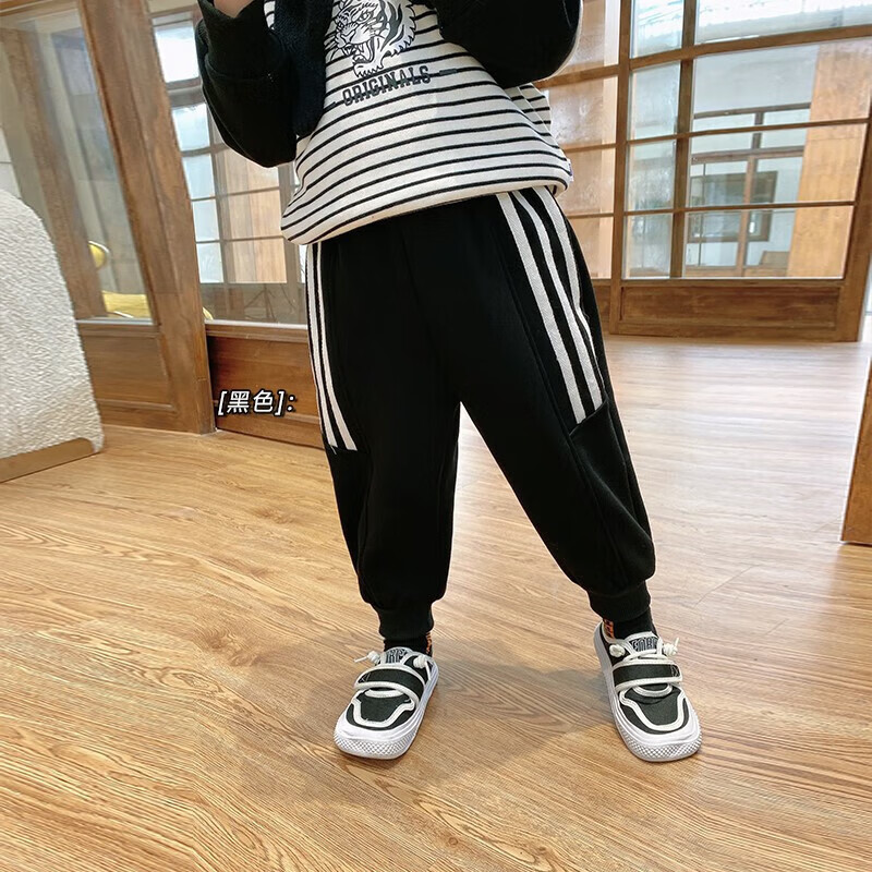 懿琪宝贝 男童加绒裤子春秋宝宝长裤春秋季加厚童装小童棉裤春秋装