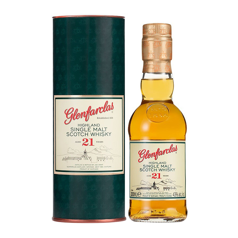 格兰花格Glenfarclas21年苏格兰单一麦芽威士忌200ml礼盒收藏