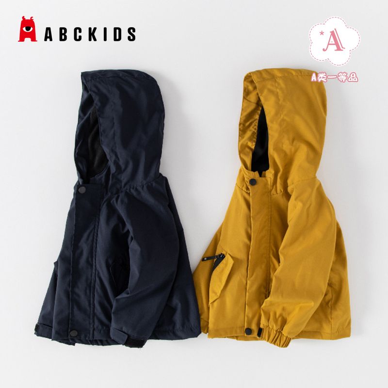 ABCKIDS 儿童外套加厚外套男童加绒冲锋衣