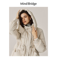 Mind Bridge MB MindBridge百家好冬季女士中长款拼色羽绒服2023韩版外套