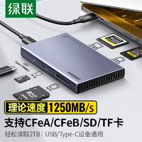 UGREEN 綠聯 USB/Type-C讀卡器3.2高速 適用CFexpressA/B內存卡 支持相機CFeA/CFeB/SD/TF手機無人機存儲卡
