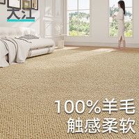 大江 羊毛地毯客厅轻奢高级感免洗易打理沙发茶几毯卧室地毯大面积 安德斯-浅栗咖 240x160cm
