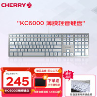 CHERRY 樱桃 薄膜键盘 办公键盘  超薄静音 时尚款银色KC6000 无光
