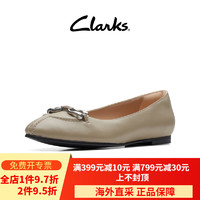 Clarks其乐优雅系列女鞋舒适浅口芭蕾舞鞋通勤单鞋平底鞋 沙色 261722204 35.5