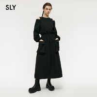 SLY 斯赖 2023冬季新品甜酷风拼接假两件收腰卫衣连衣裙038GAZ33-4350