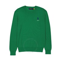 限尺码：Polo Ralph Lauren 绿色徽标刺绣棉质男士毛衣
