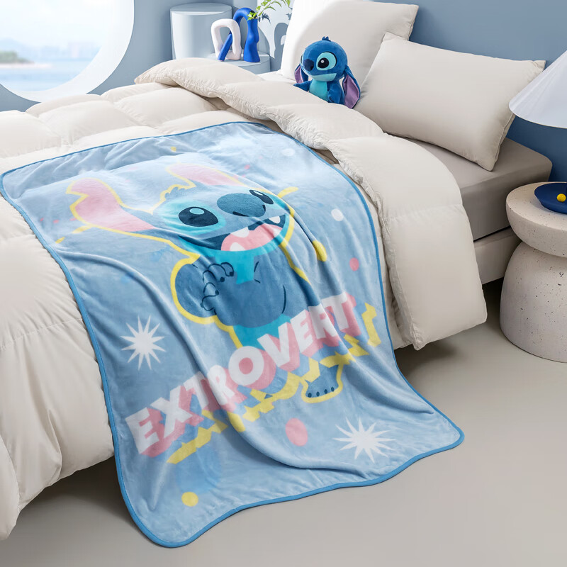 迪士尼（Disney）【J渠道补贴】A类毛毯被子驱蚊被芯亲肤柔软透气家庭床上用品 【A类毛毯】惊喜史迪奇100*150cm