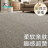 大江 羊毛客厅地毯轻奢感大面积沙发地毯易打理卧室床边毯 格拉-石墨灰DT22-HH-03 340x240cm
