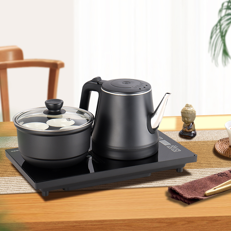 雷凡 威力全自动上水电热烧水壶泡茶桌嵌入式茶台电磁炉抽水一体机