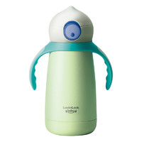 乐扣乐扣（LOCK&LOCK）大眼儿童保温杯316L不锈钢吸管水杯宝宝便携水壶 340ML(绿色)