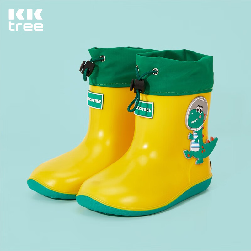 kocotree kk树 儿童雨鞋防水立体男童女童宝宝雨靴束口卡通鞋